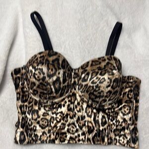 Leopard Print Bustier Top